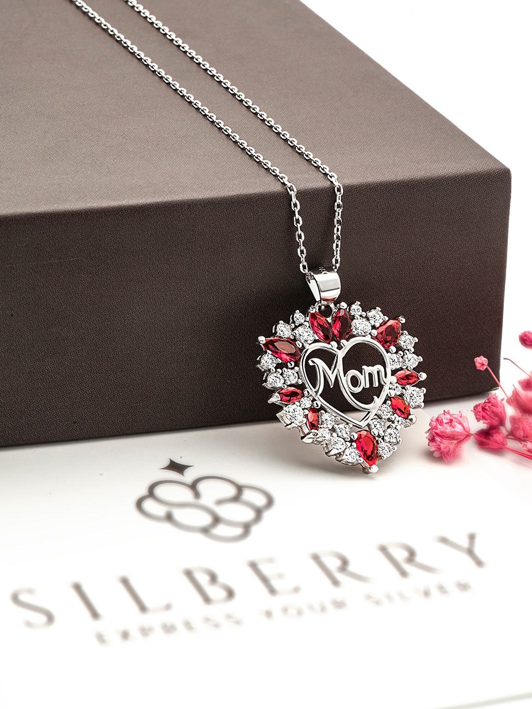 

SILBERRY 925 Sterling Silver Rhodium-Plated Circular Pendants with Chains