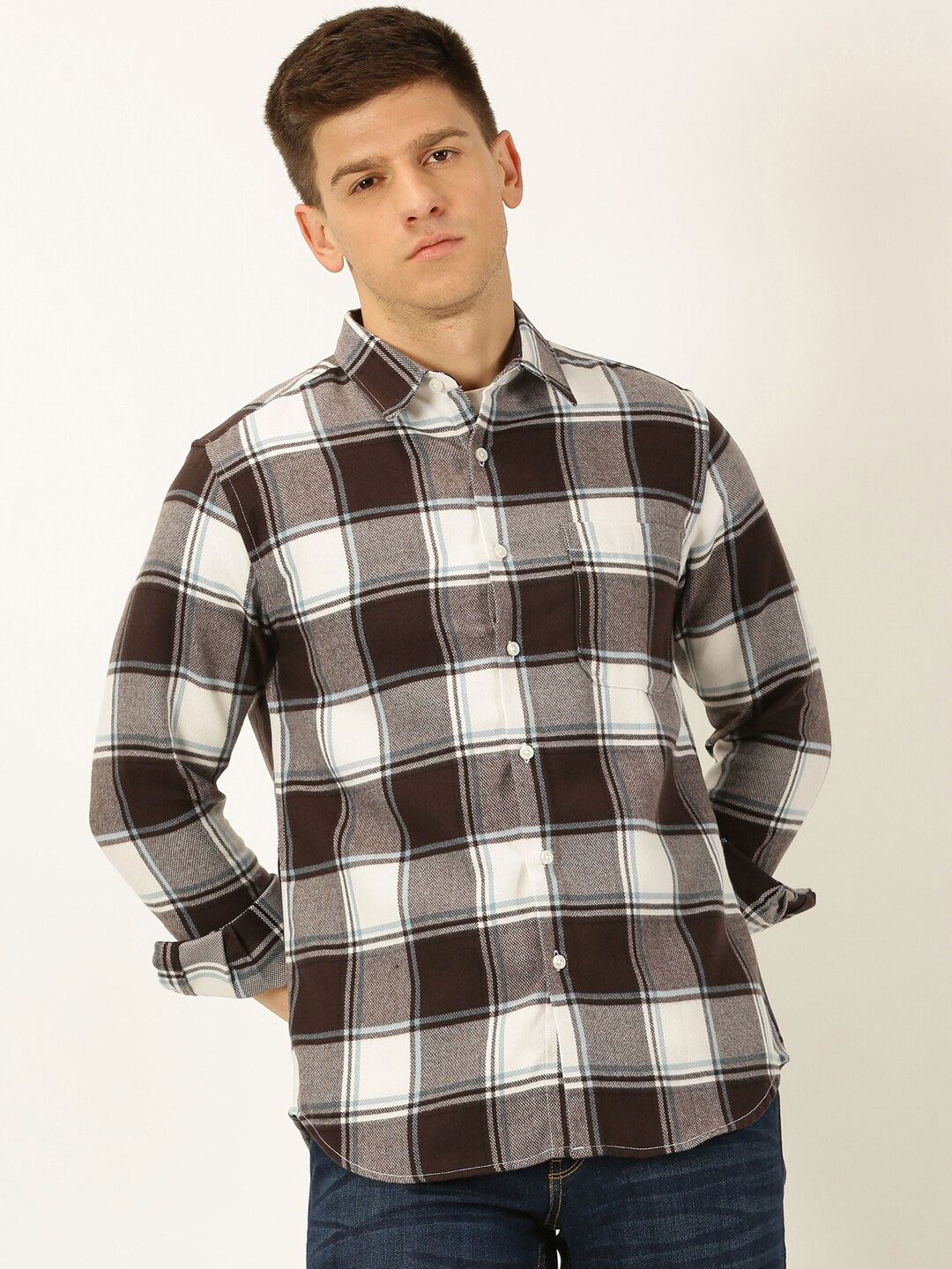 

Harvard Standard Slim Fit Tartan Checked Casual Shirt, Brown