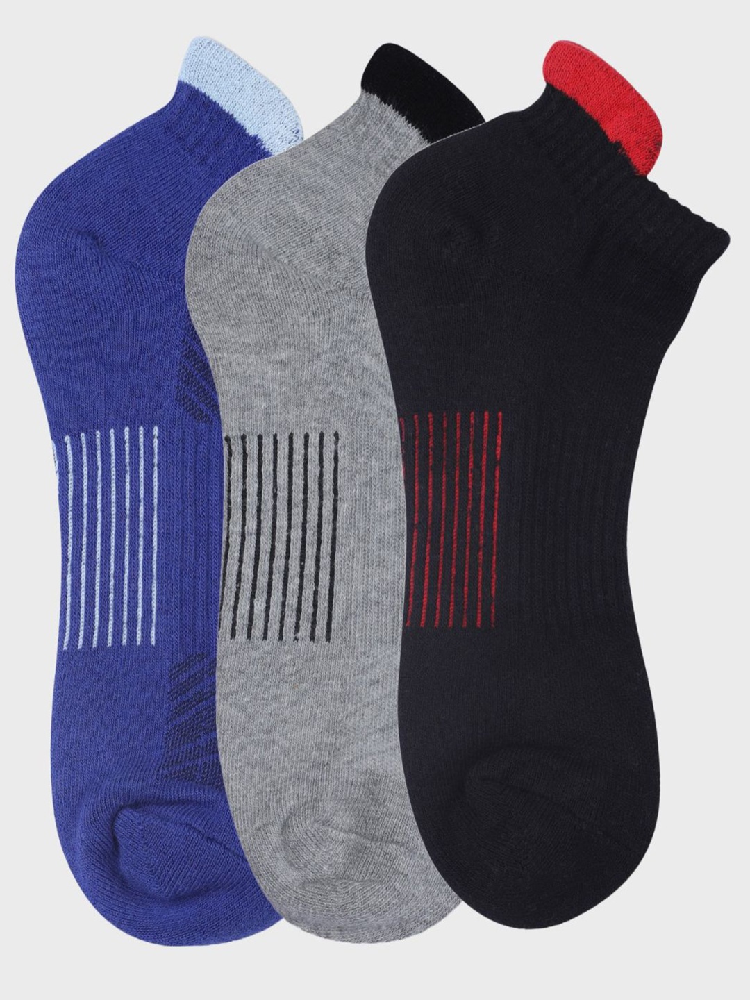 

N2S NEXT2SKIN Women Pack Of 3 Striped Breathable Ankle-Length Socks, Blue
