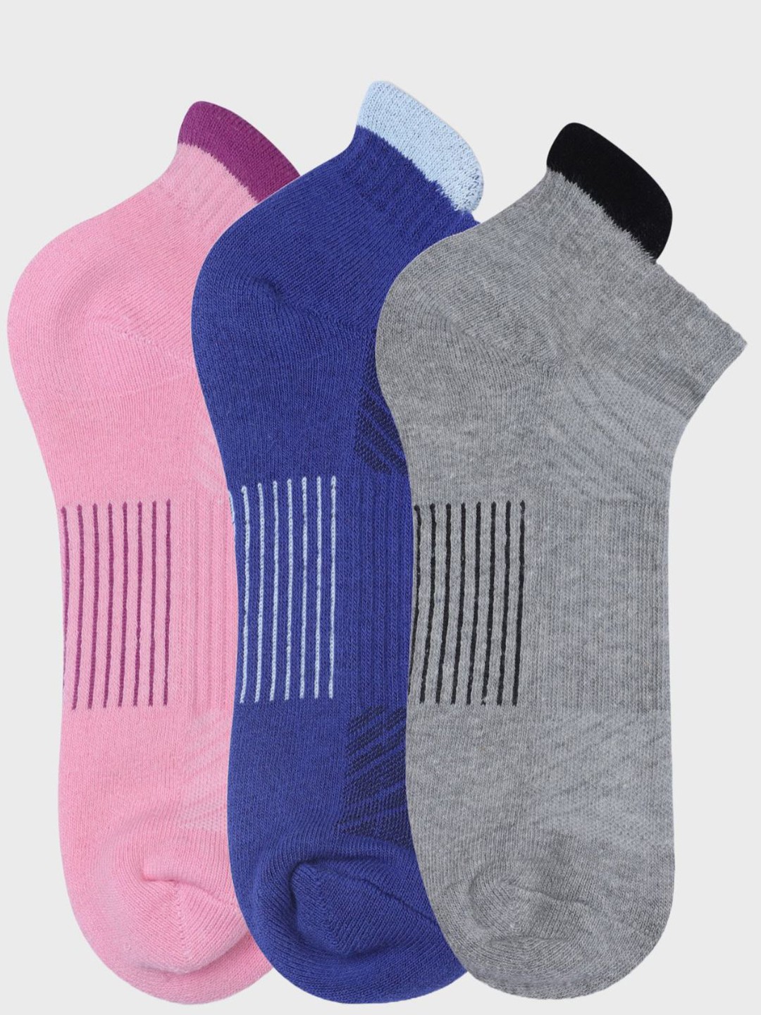 

N2S NEXT2SKIN Pack Of 3 Printed Above Ankle Length Cotton Socks, Blue