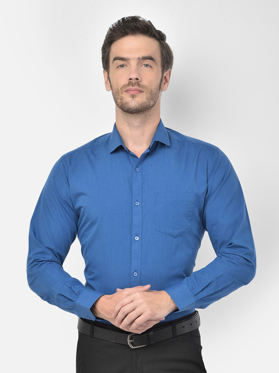

Canary London Smart Slim Fit Cotton Formal Shirt, Navy blue