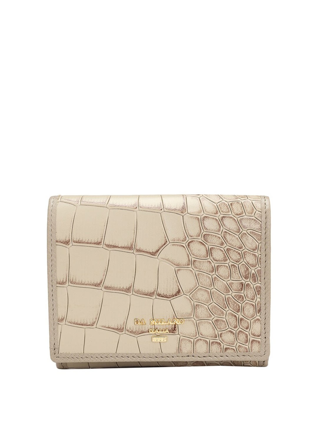 

Da Milano Textured Leather Two Fold Wallet, White