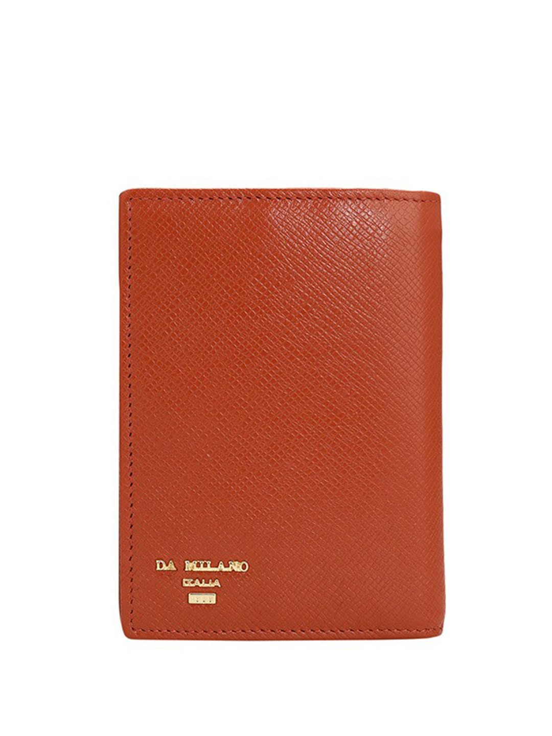 

Da Milano Women Textured Leather Three Fold Wallet, Orange