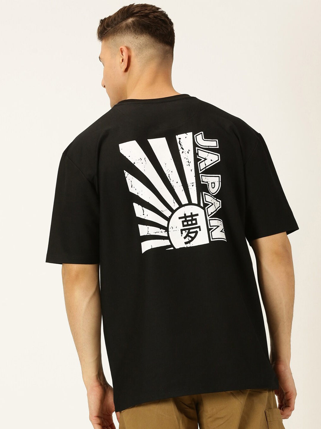 

Thomas Scott Printed Oversized Drop Shoulder Round Neck T-Shirt, Black