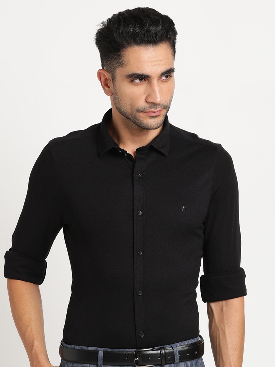 

Turtle Relaxed Slim Fit Pure Cotton Casual Shirt, Black