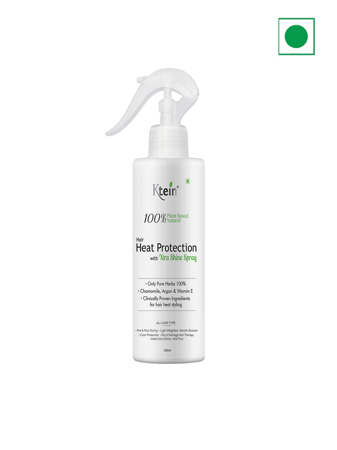 

Ktein Heat Protection With Xtra Shine Hair Spray - 200ml, White