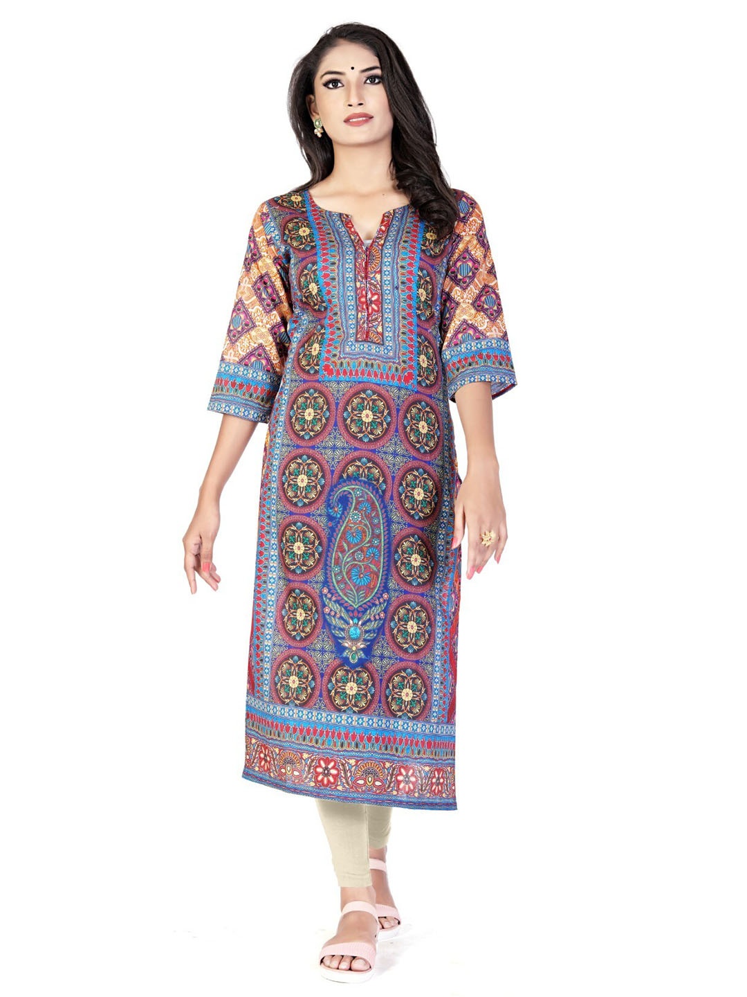 

SALWAT Ethnic Motifs Printed Kurta, Blue