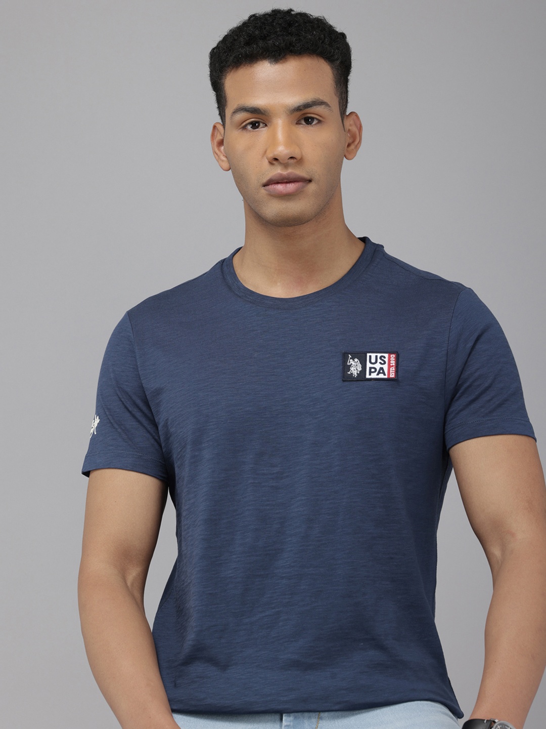

U.S. Polo Assn. Denim Co. Pure Cotton Applique Slim Fit T-shirt, Blue