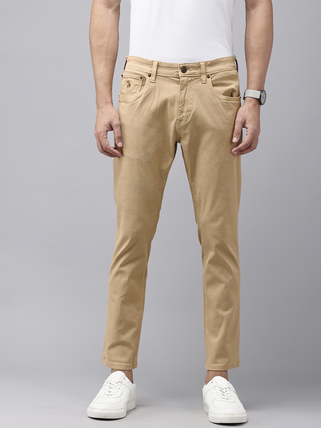 

U.S. Polo Assn. Denim Co. Men Henry Fit Chinos Trousers, Khaki