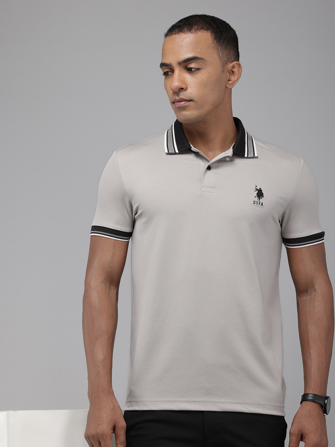 

U.S. Polo Assn. Denim Co. Polo Collar Slim Fit T-shirt, Grey