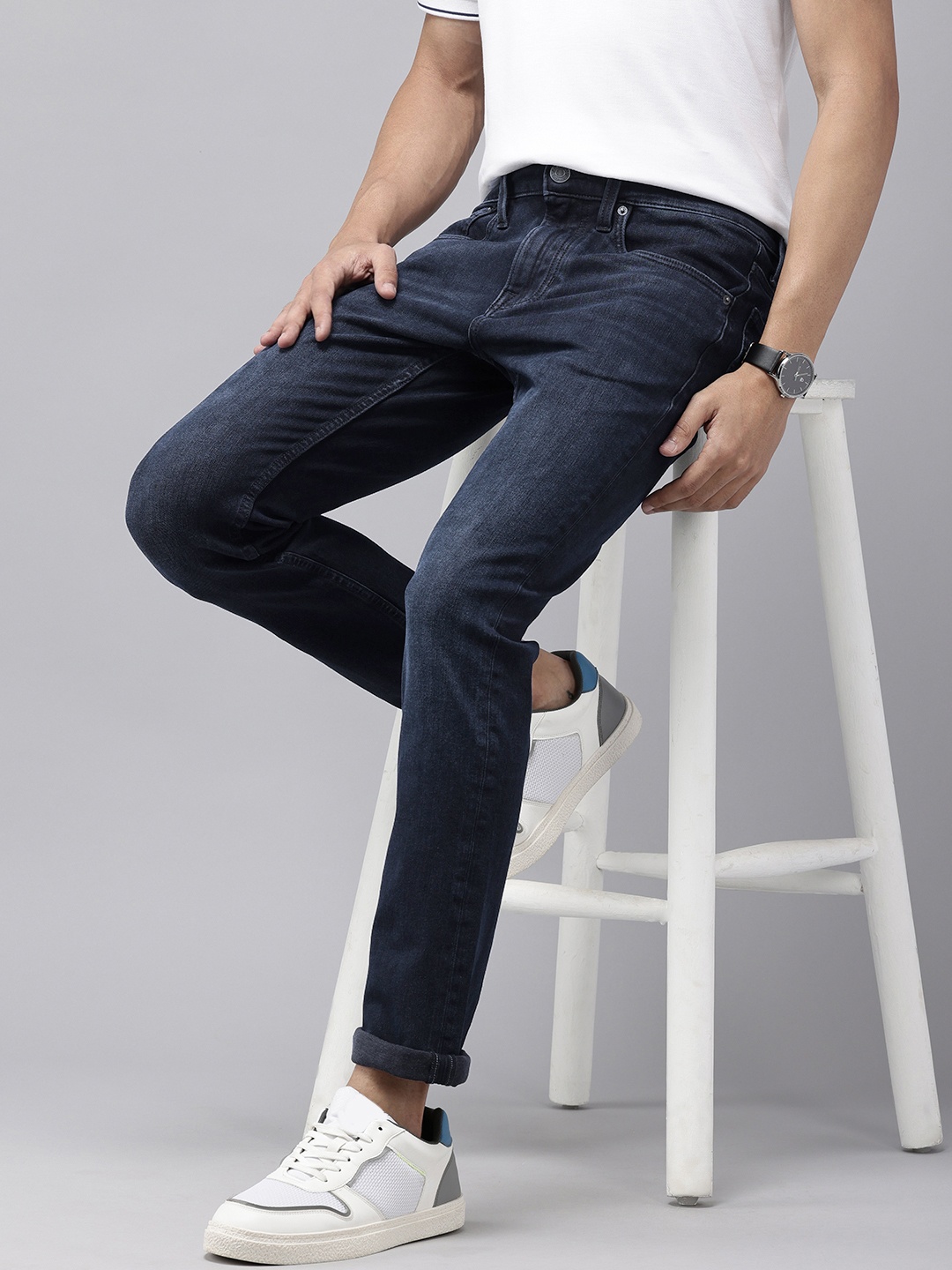 

U.S. Polo Assn. Denim Co. Men Skinny Fit Light Fade Stretchable Jeans, Blue