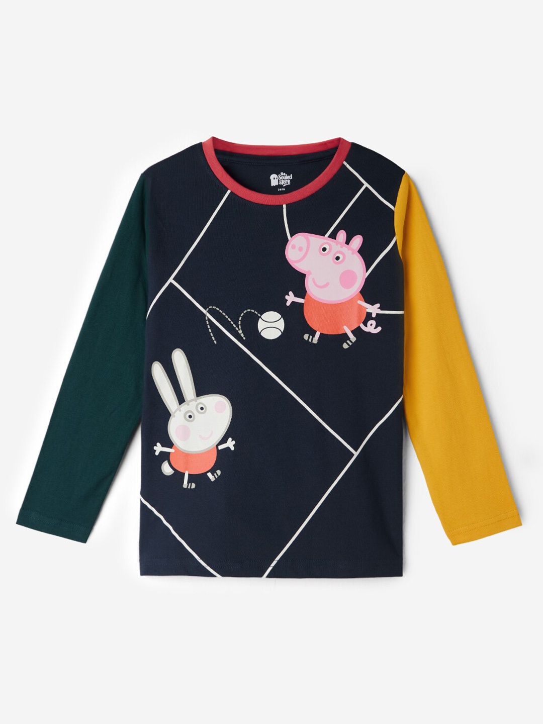 

The Souled Store Boys Peppa Pig Printed Pure Cotton T-shirt, Black