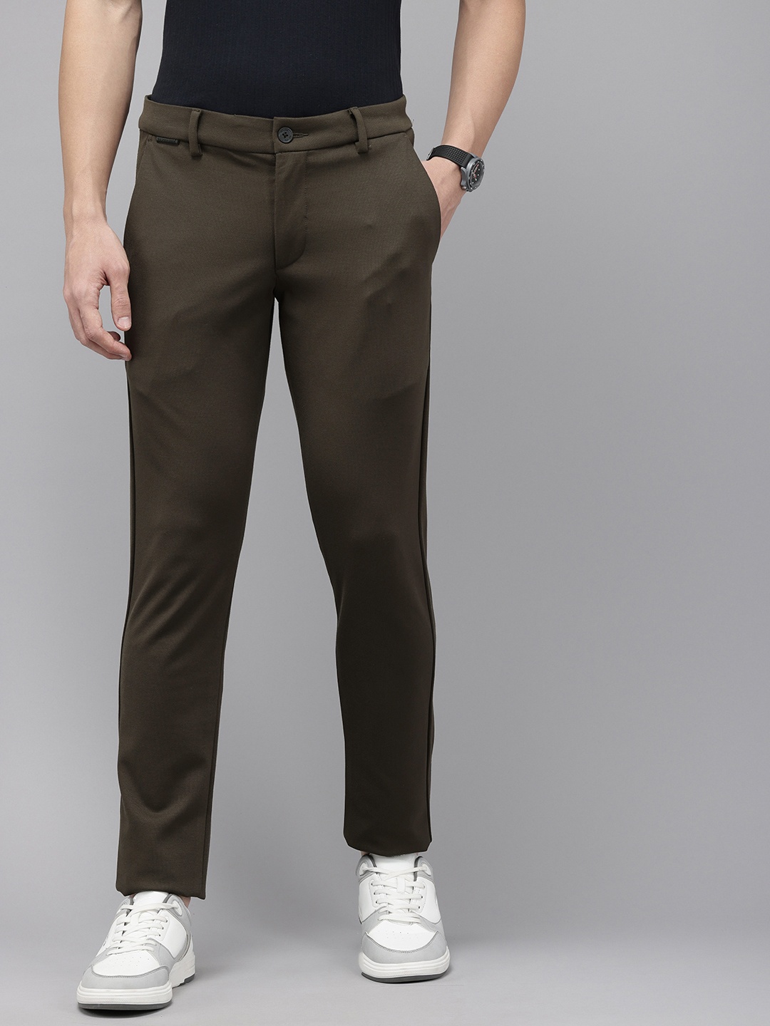 

U.S. Polo Assn. Men Slim Fit Casual Trousers, Olive