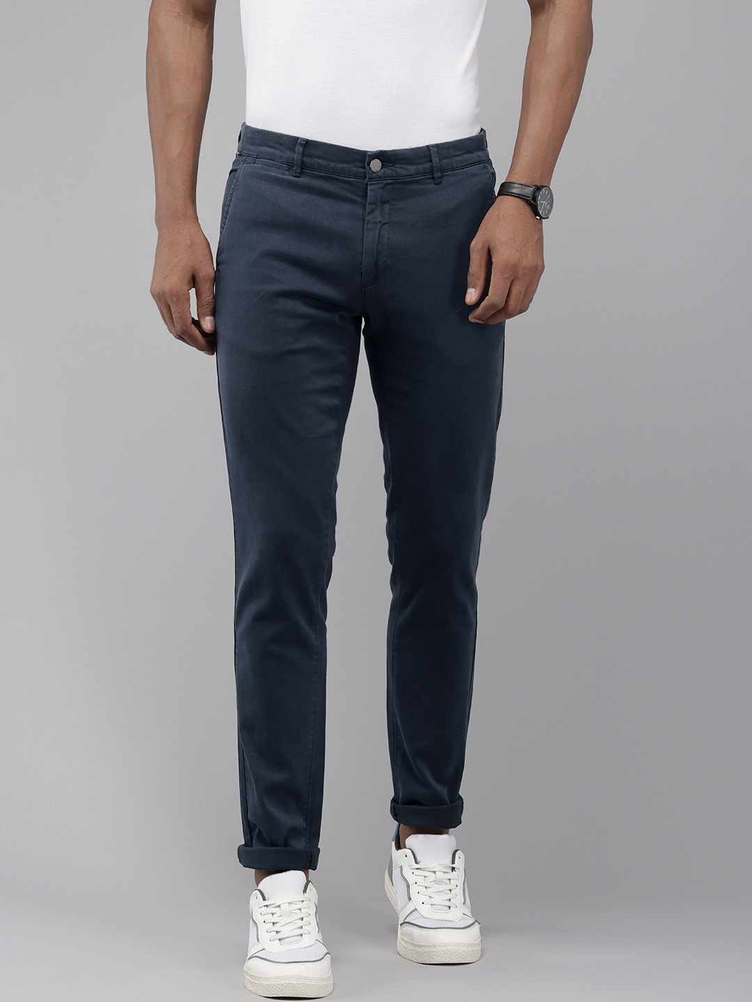 

U.S. Polo Assn. Men Austin Slim Fit Chinos Trousers, Navy blue