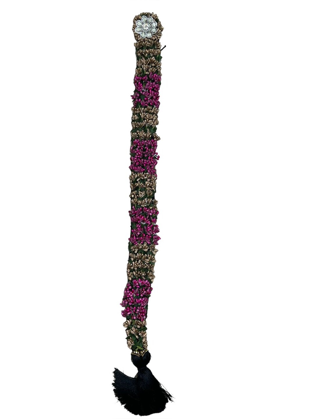 

VAGHBHATT Bharatanatyam Kunjalam Braid Hair Extension, Gold