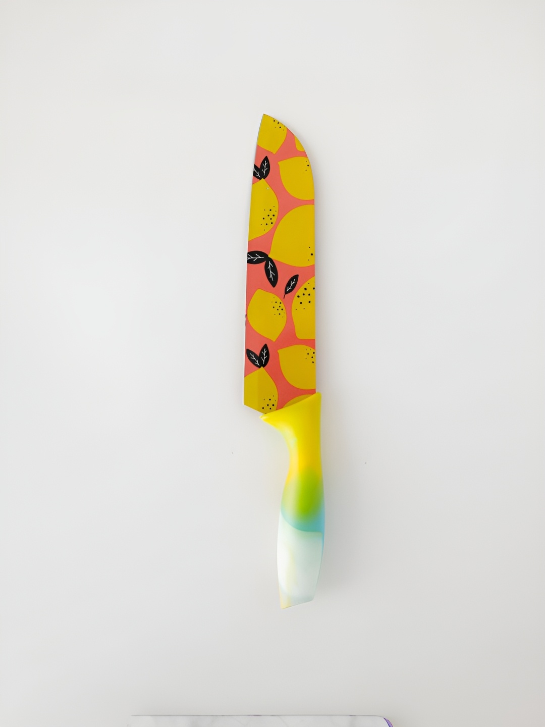 

The Better Home Yellow & Orange 2 Pieces Stainless Steel Printing Santoku Knifes