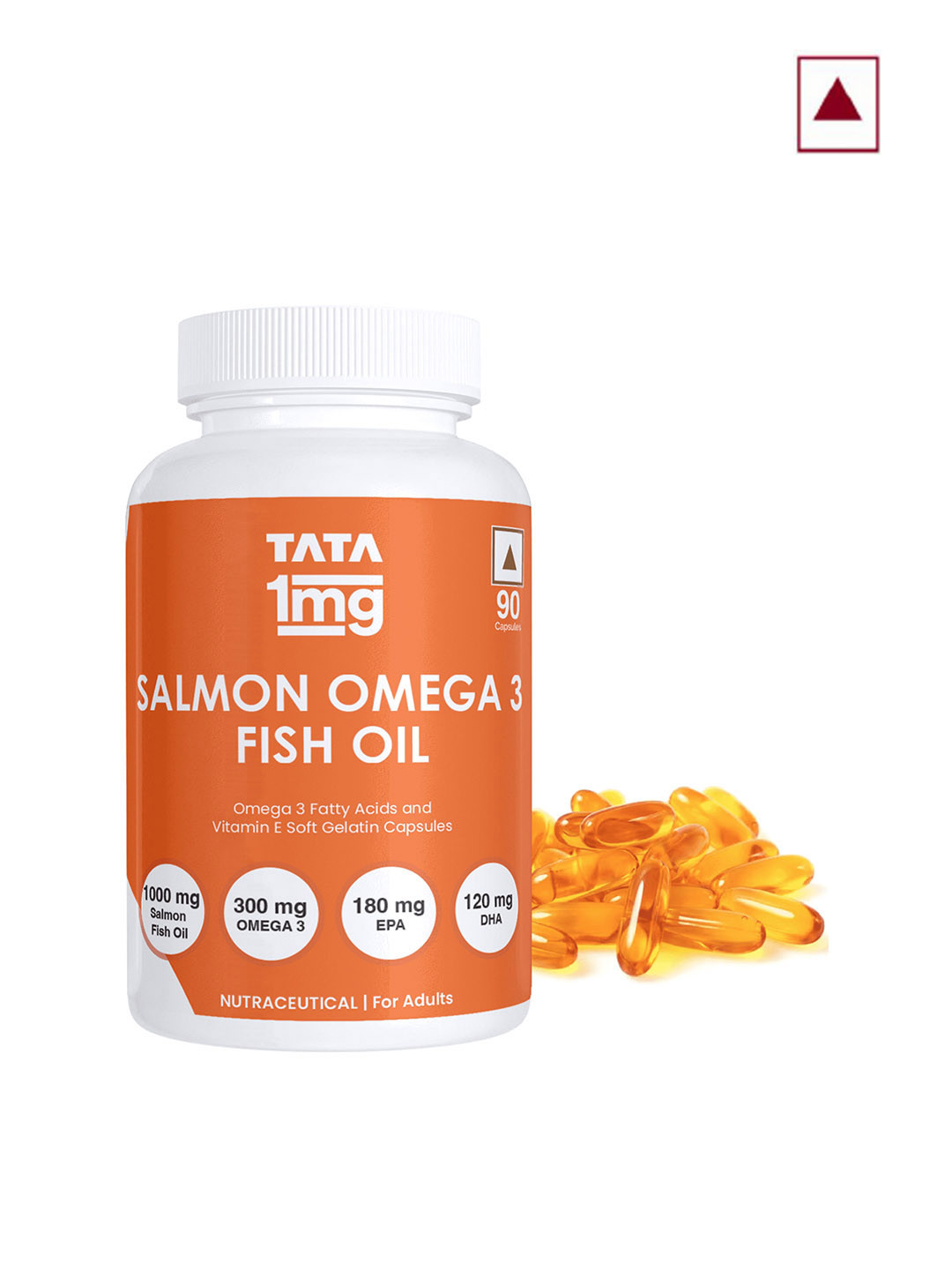 

TATA 1MG Salmon Omega 3 Fish Oil Capsules - 90 Capsules, Coral