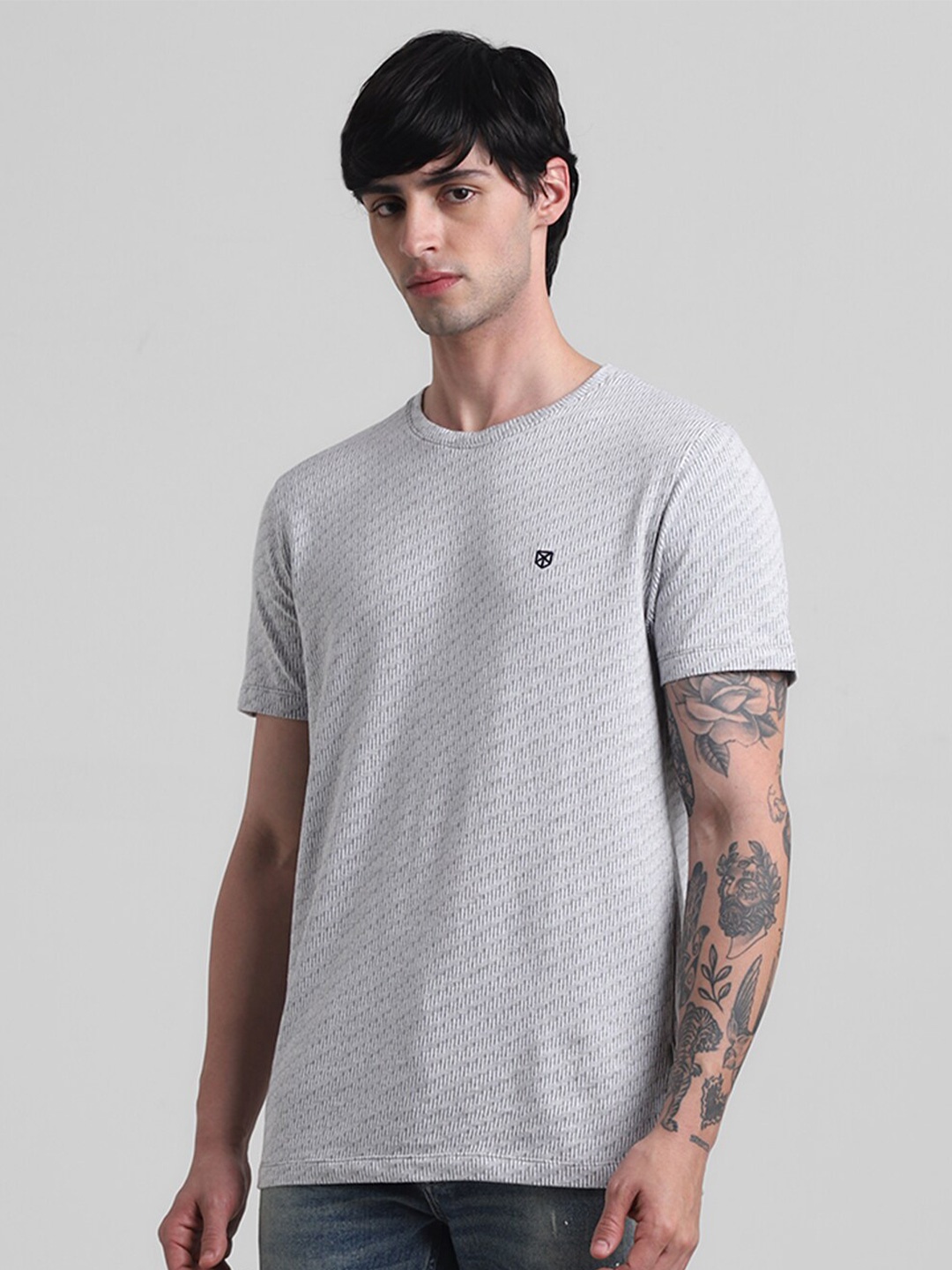 

Jack & Jones Pure Cotton Slim Fit T-shirt, Grey