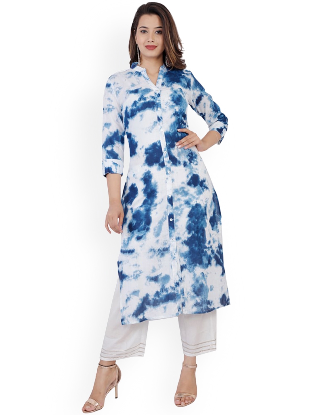 

BAESD Dyed Regular Pure Cotton Kurta with Trousers, White