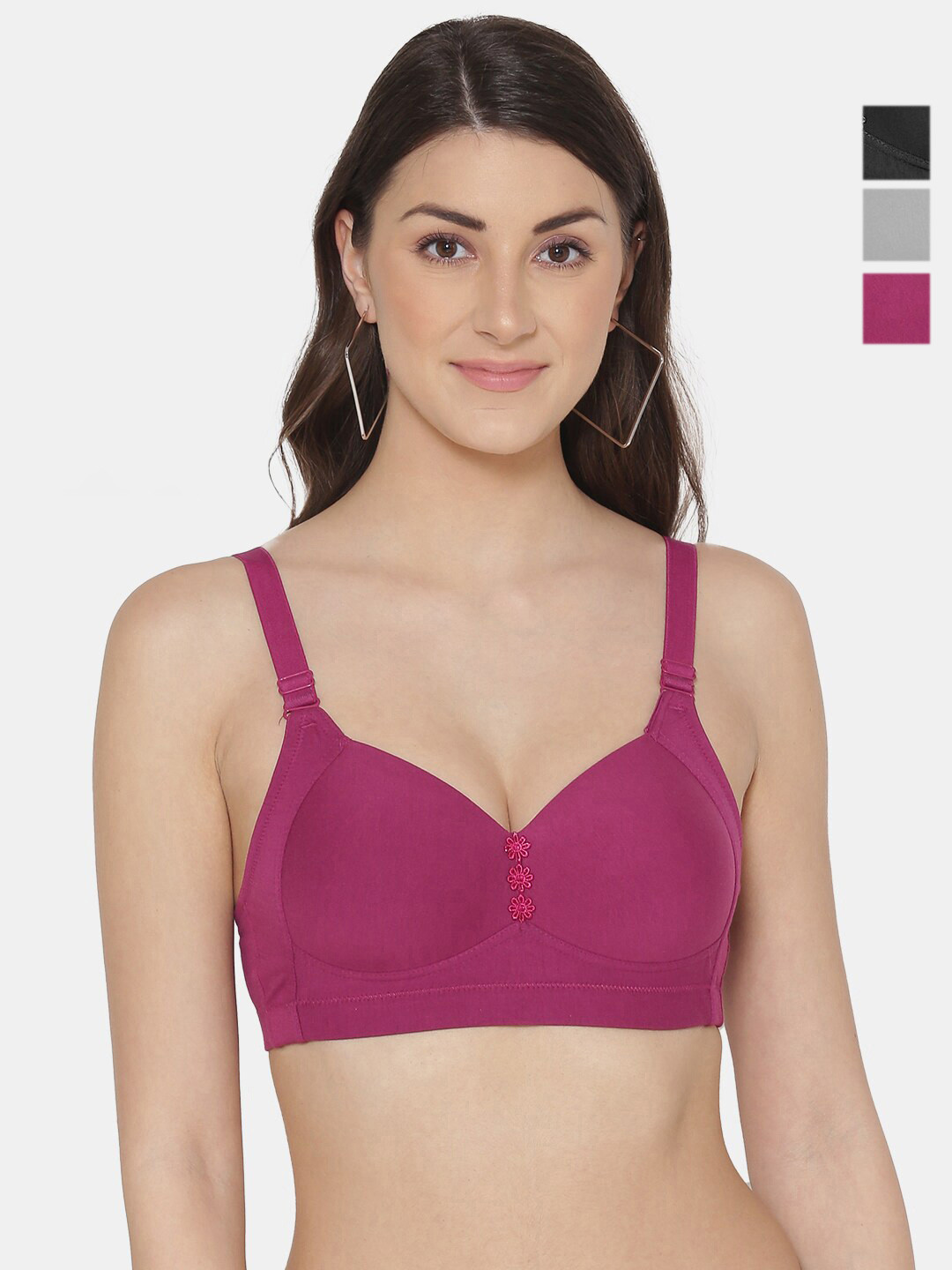 

Tweens Plus Size Pack Of 3 Full Coverage Lightly Padded Minimizer Bra - All Day Comfort, Black
