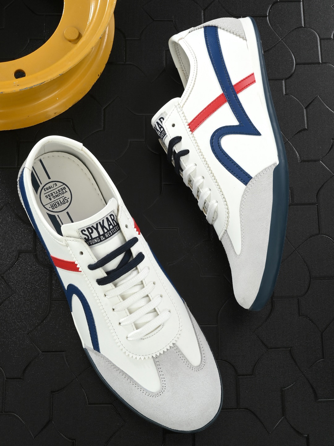 

SPYKAR Men Round Toe Suede Sneakers, White