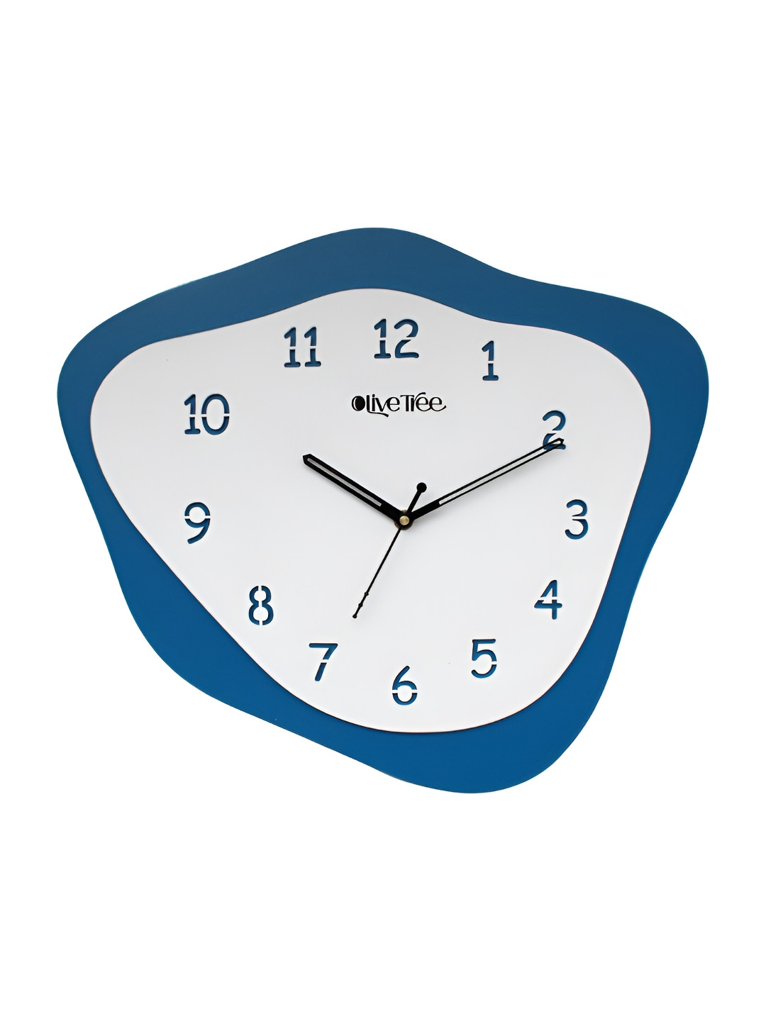 

OLIVE TREE Blue & White Abstract Shaped Contemporary Wooden Wall Clock
