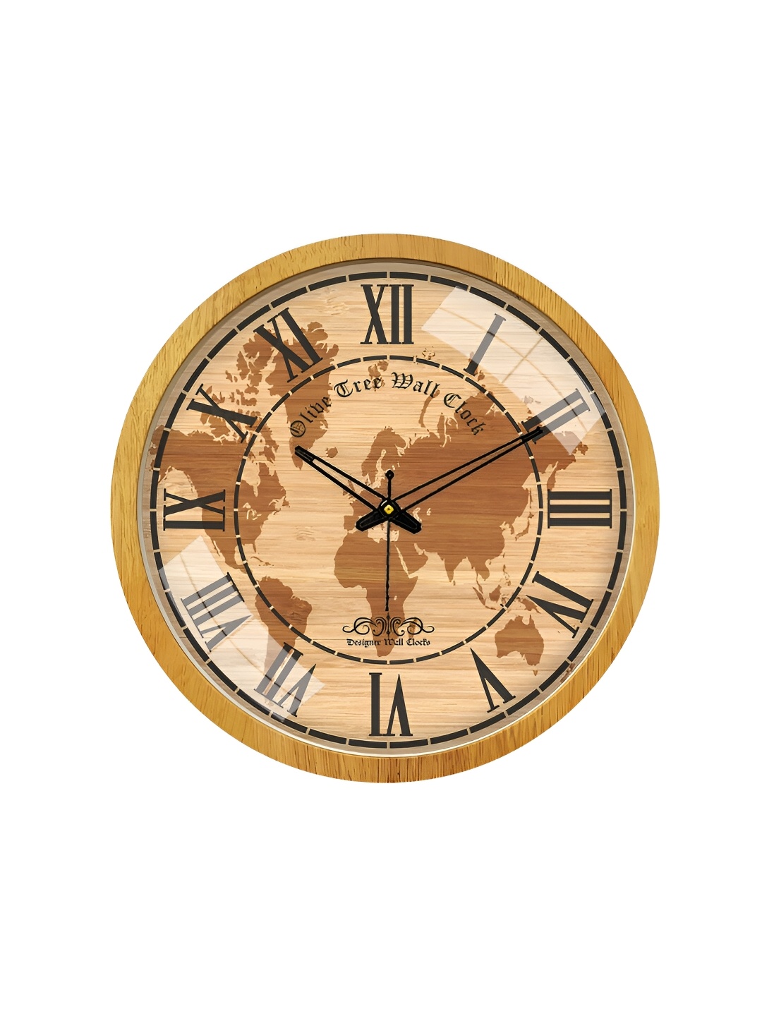 

OLIVE TREE Cream-Coloured & Black Textured Wooden Vintage Wall Clock