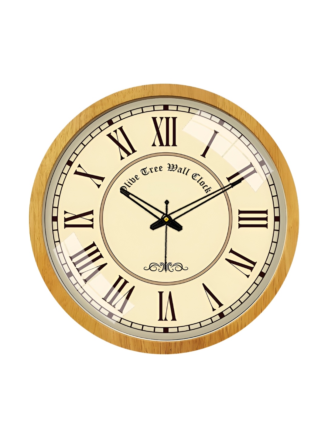 

OLIVE TREE Cream-Coloured & Black Textured Vintage Wall Clock