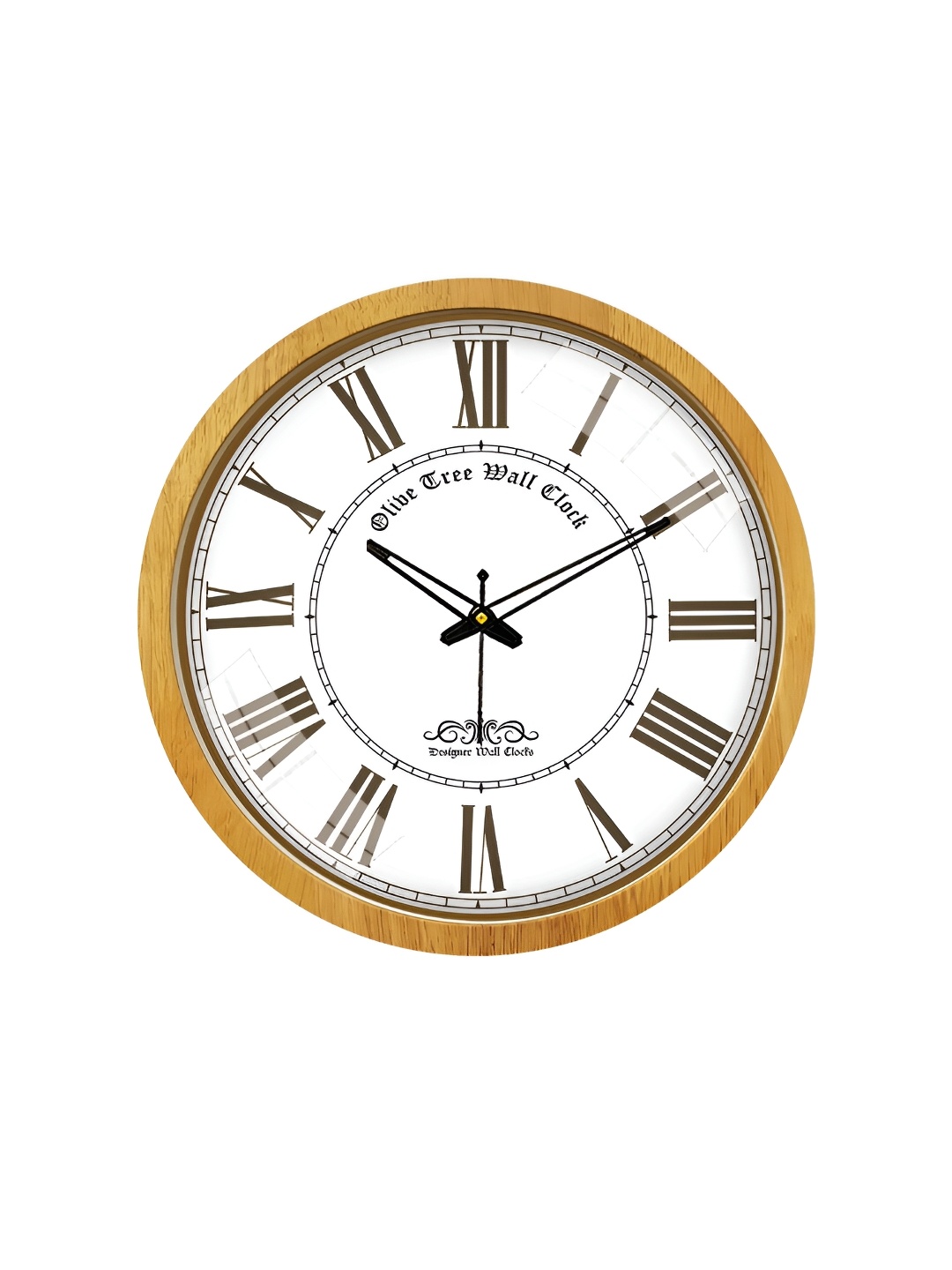 

OLIVE TREE Cream-Coloured & Brown Textured Wooden Vintage Wall Clock