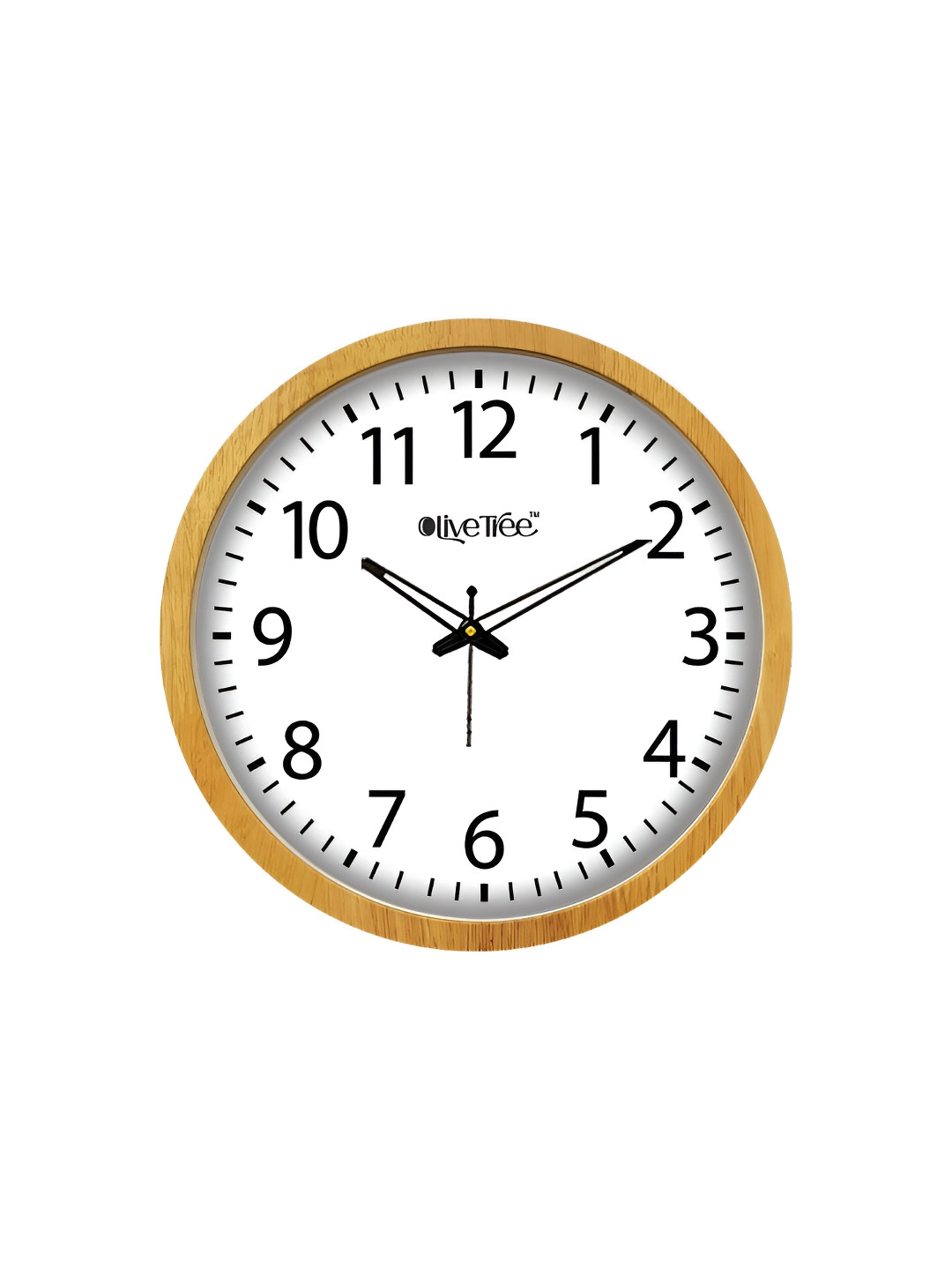 

OLIVE TREE Cream-Coloured & Gold-Toned Textured Wooden Vintage Wall Clock