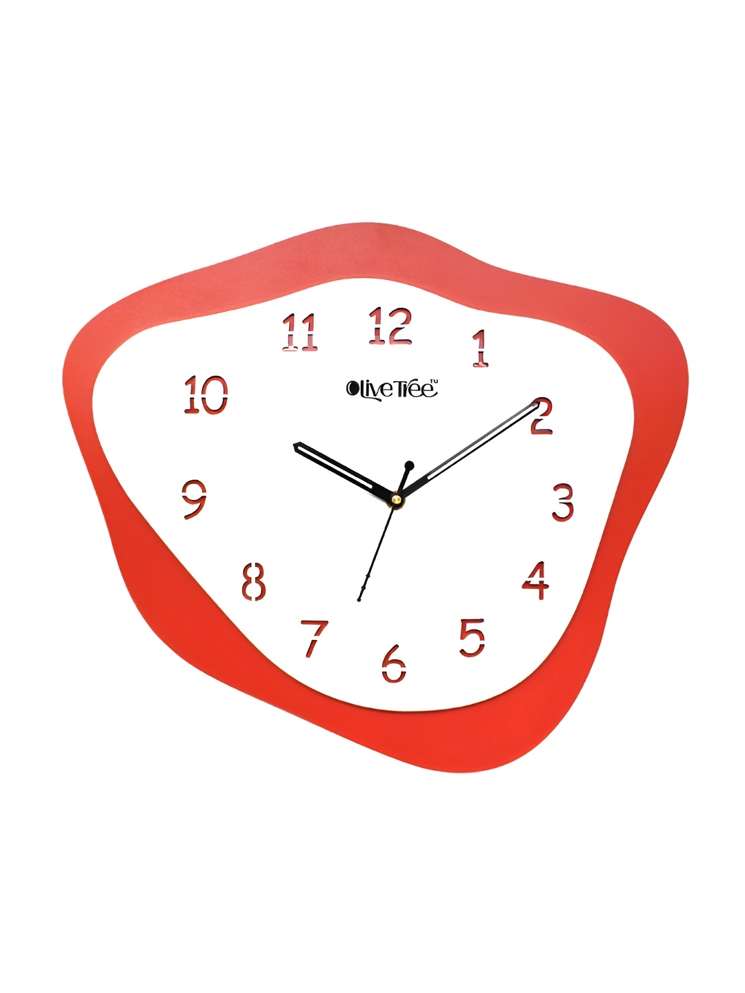 

OLIVE TREE Red & White Textured Analogue Wooden Vintage Wall Clock