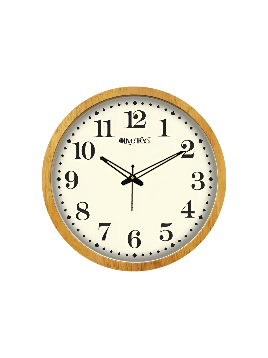 

OLIVE TREE Cream-Coloured & Black Textured Wooden Vintage Wall Clock