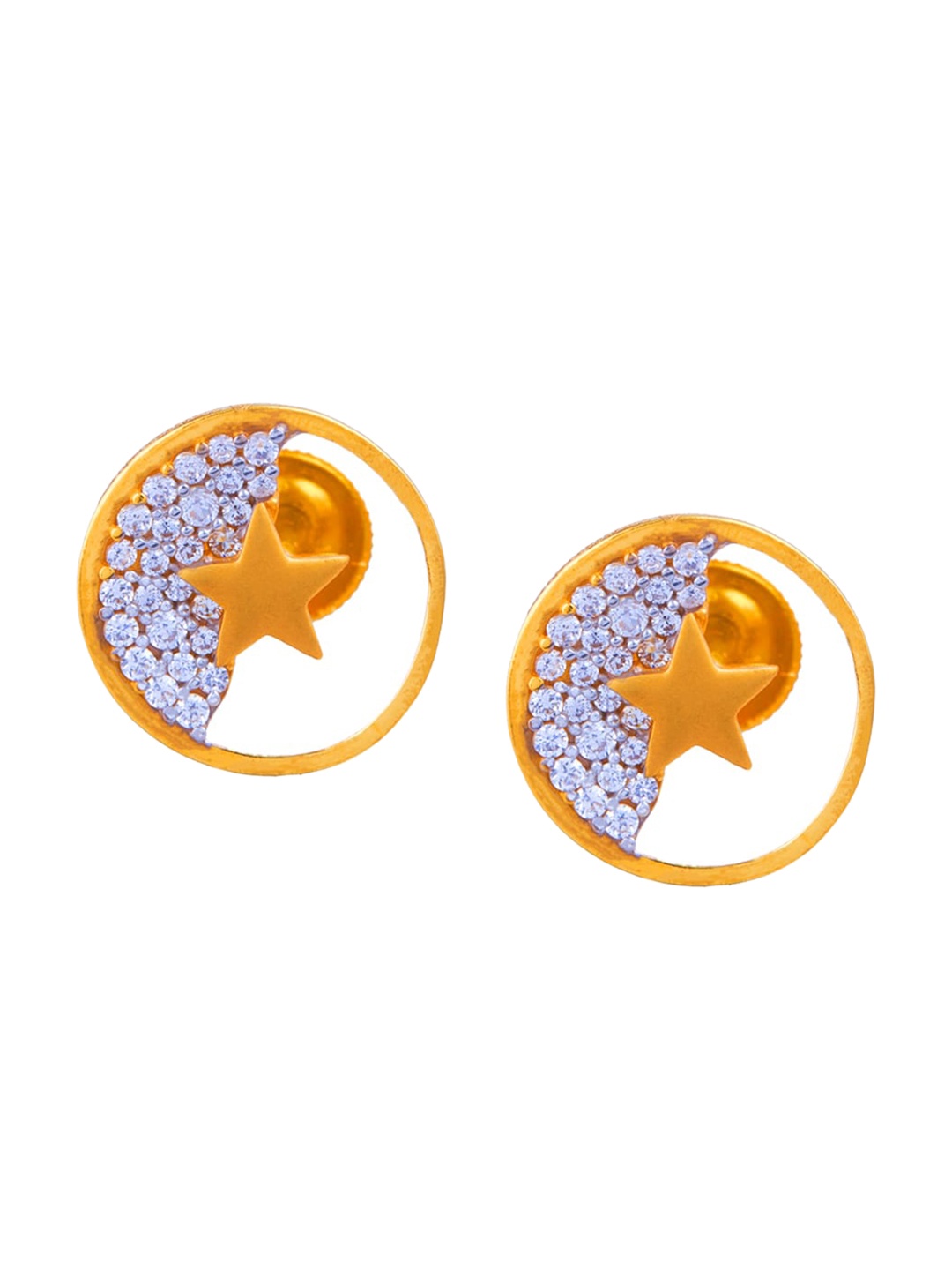 

BHIMA 22K Hallmark 916 Purity Yellow Gold Star Stone Stud