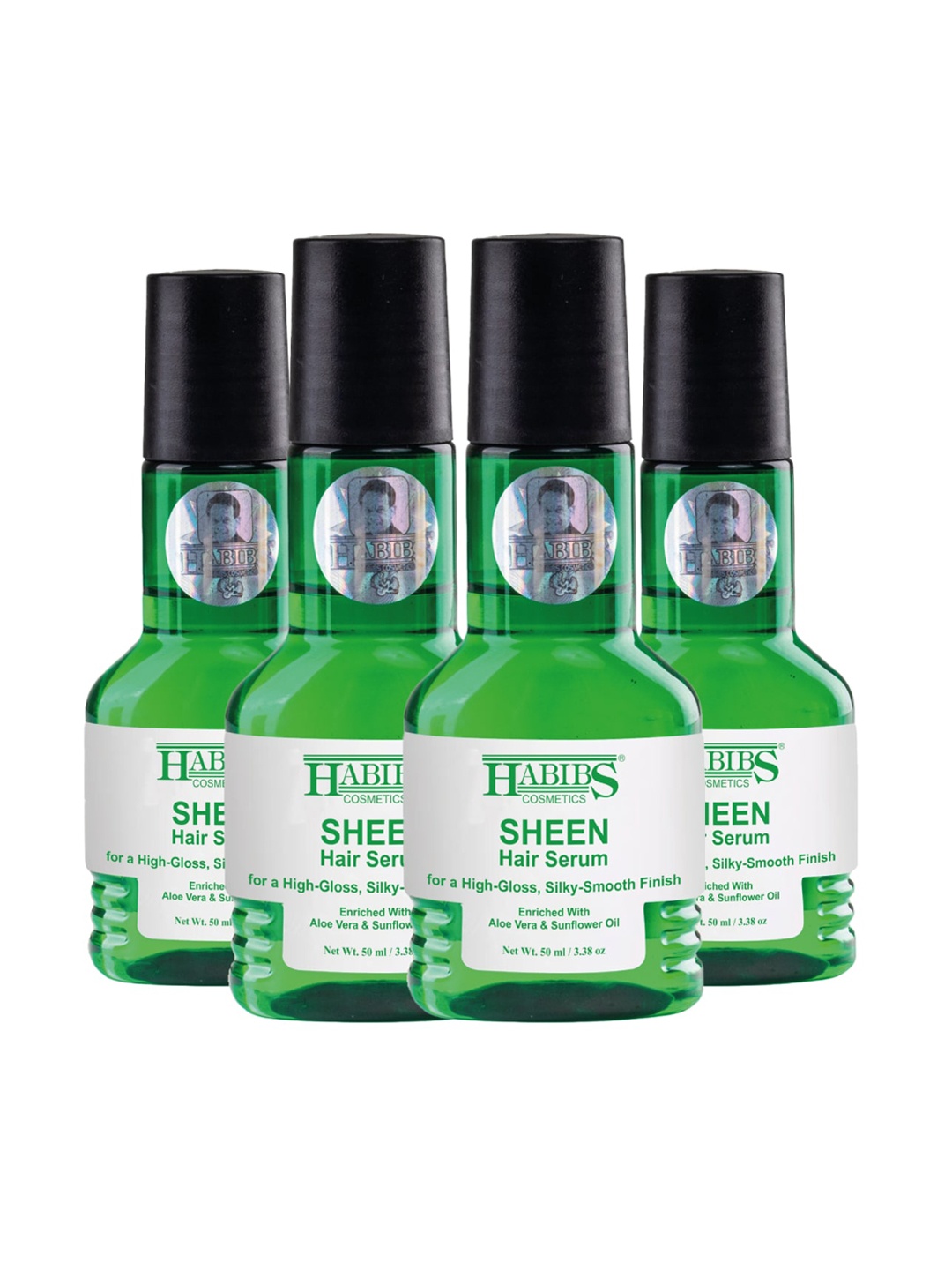 

HABIBS Sheen Set of 4 Hair Serum For Silky Smooth Finish - 50ml Each, Green