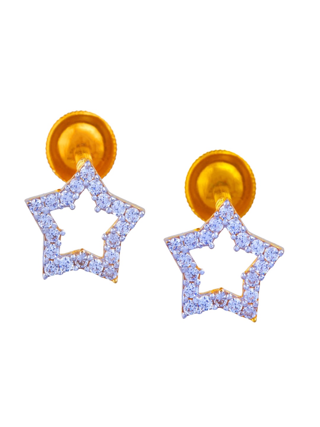 

BHIMA 22K Hallmark 916 Purity Yellow Gold Star Stone Stud