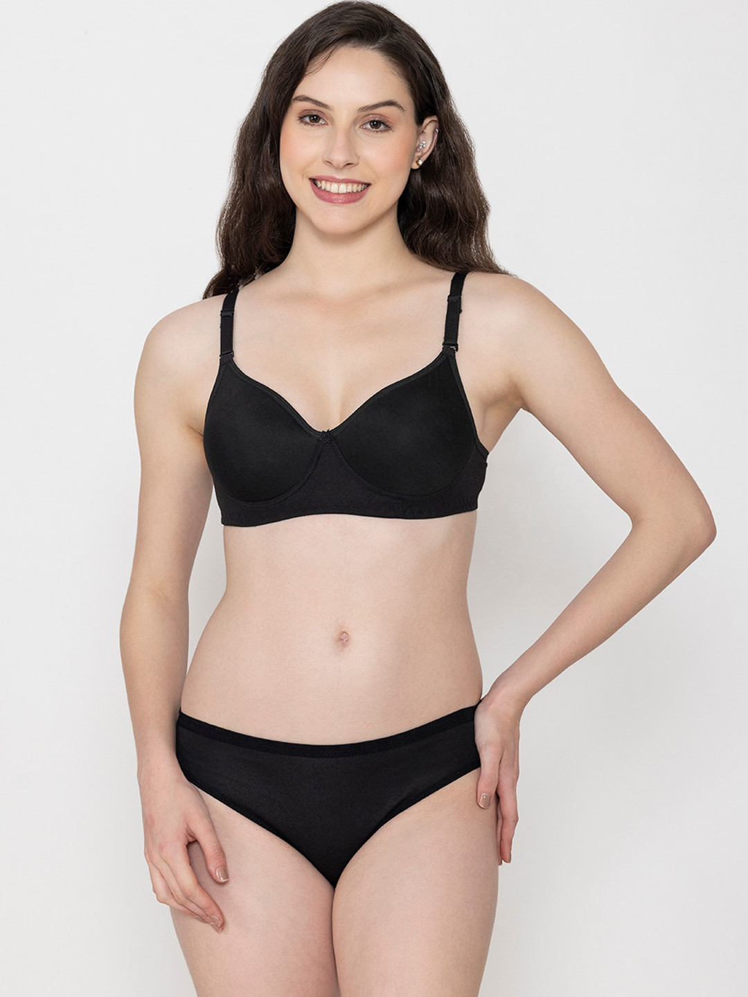 

ESOROUCHA Lightly Padded Briefs Lingerie Set, Black