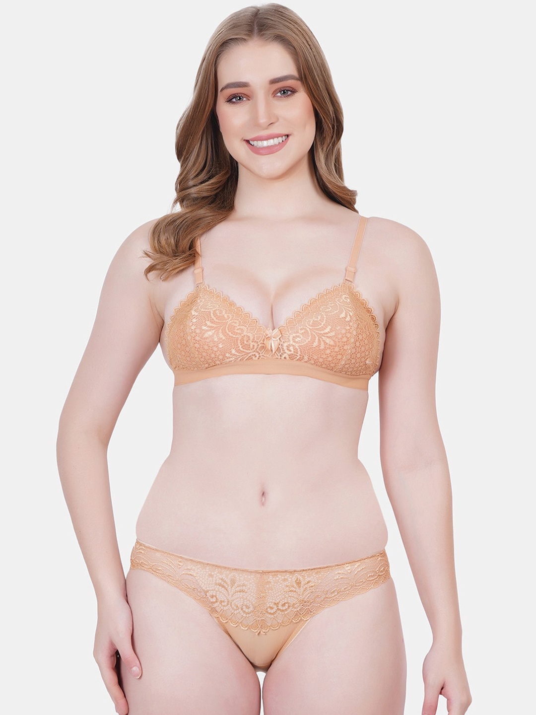 

Reveira Self Design Lingerie Set, Beige