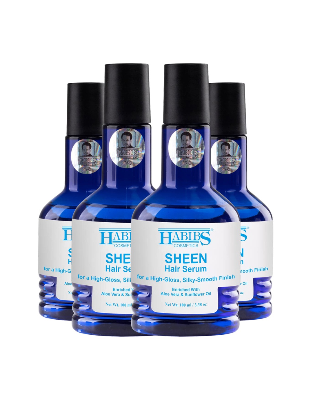 

HABIBS Sheen Set of 4 Hair Serum For Silky Smooth Finish - 100ml Each, Blue