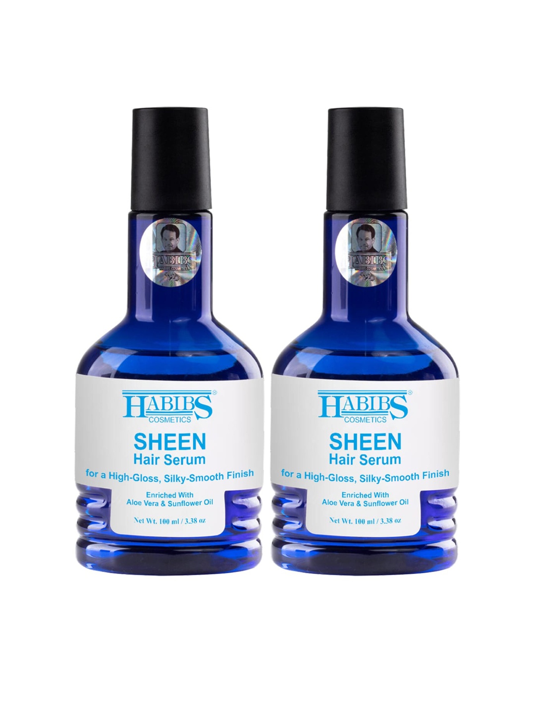 

HABIBS Sheen Set of 2 Hair Serum For Silky Smooth Finish - 100ml Each, Blue