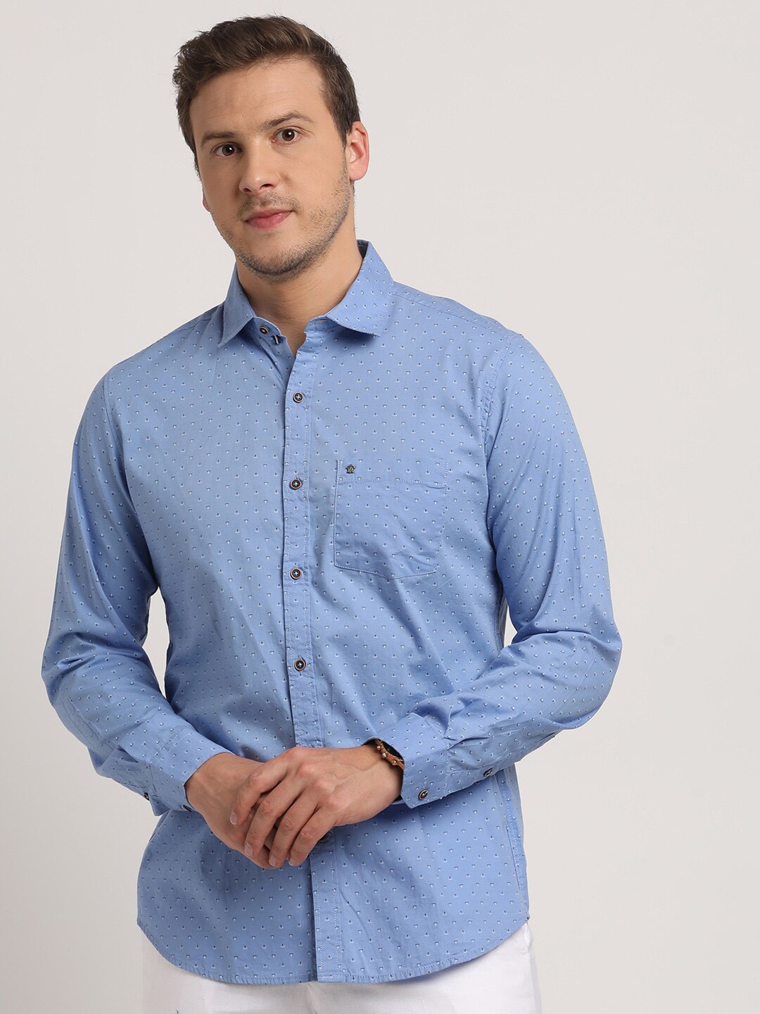 

Turtle Relaxed Slim Fit Pure Cotton Casual Shirt, Blue