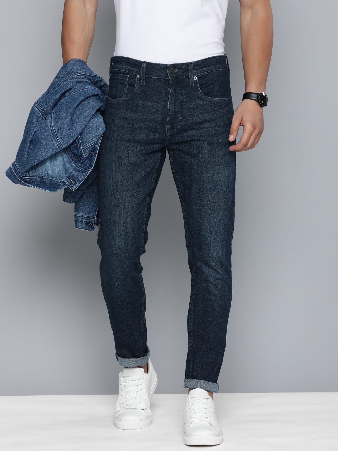 

Flying Machine Men Slash Slim Fit Light Fade Stretchable Jeans, Blue