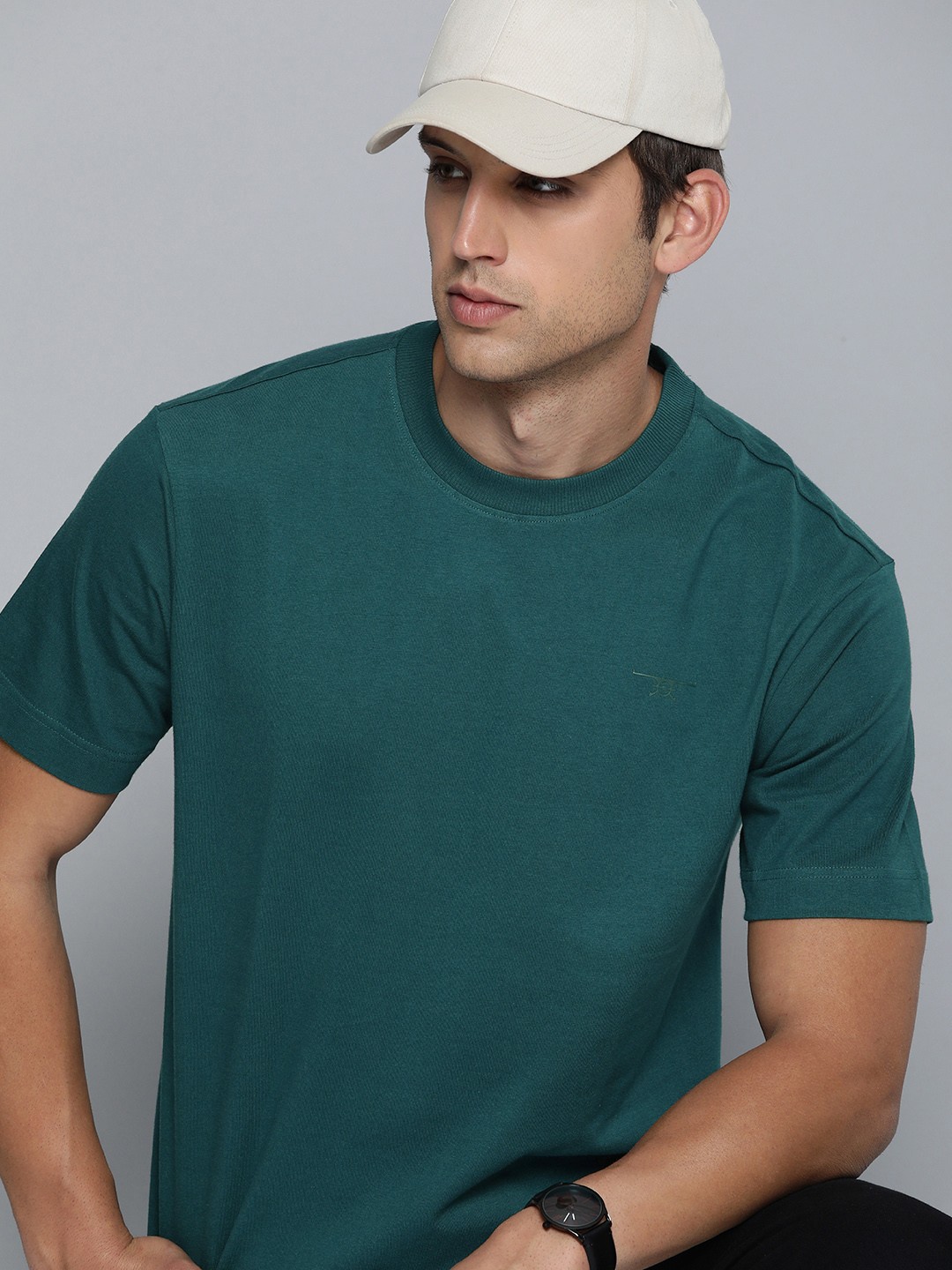 

Flying Machine Men Pure Cotton Oversized T-shirt, Green