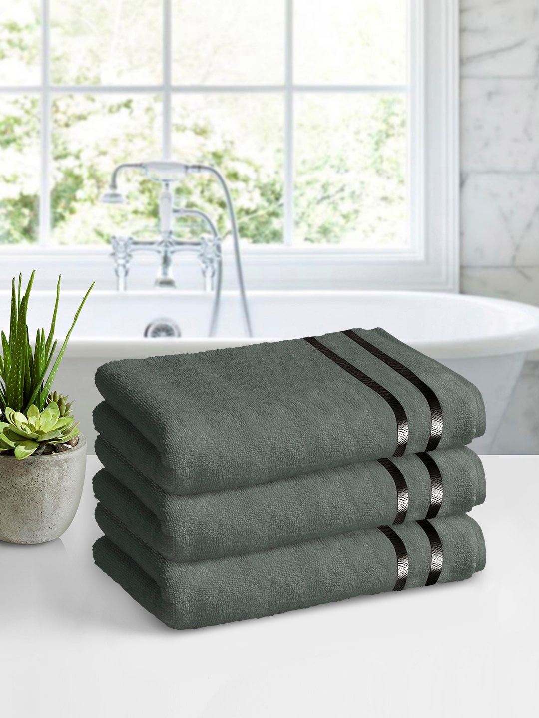 

Story@home Charcoal 2 Pcs Cotton Bath Towels