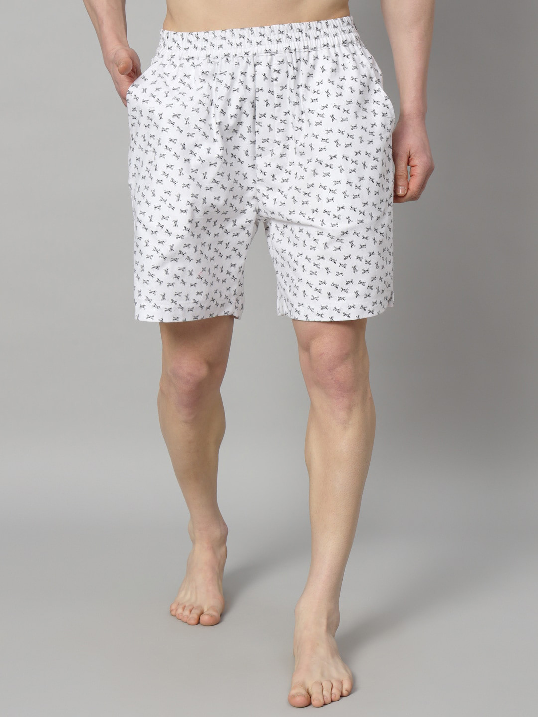 

OWO THE LABEL Printed Pure Pure Cotton Boxers OTLMB01-S, White