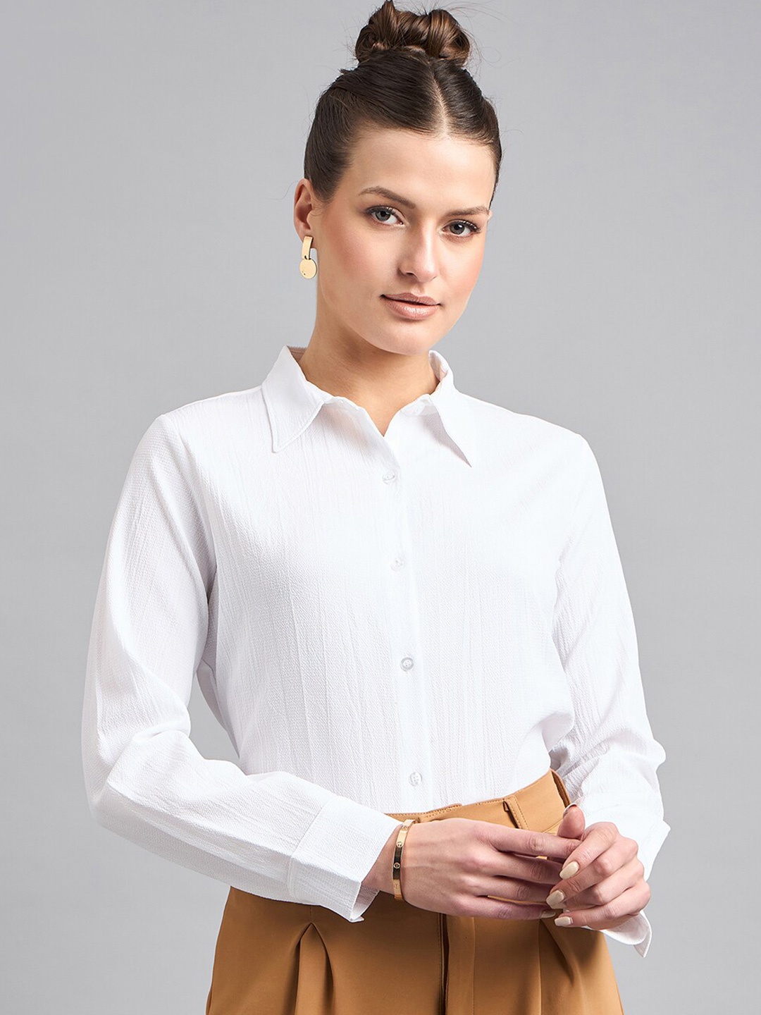 

Style Quotient Spread Collar Smart Formal Shirt, White