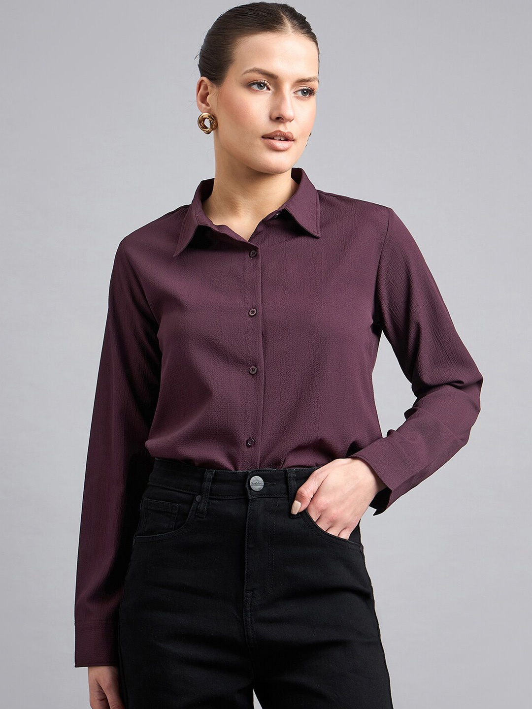 

Style Quotient Smart Fit Spread Collar Formal Shirt, Maroon