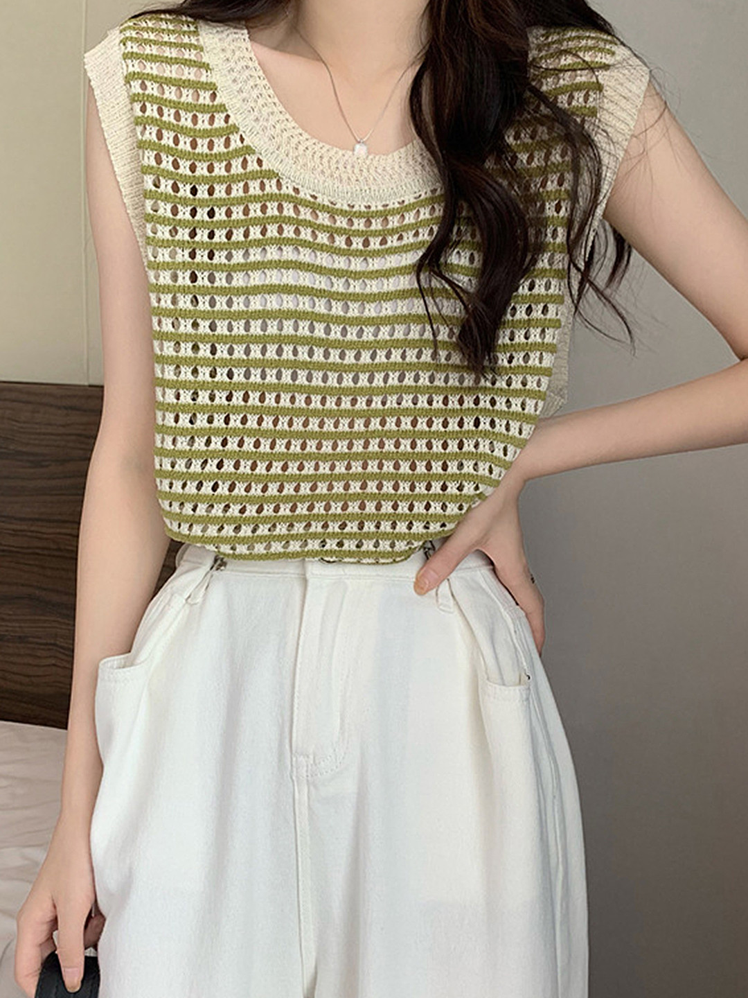 

LULU & SKY Self Design Top, Green