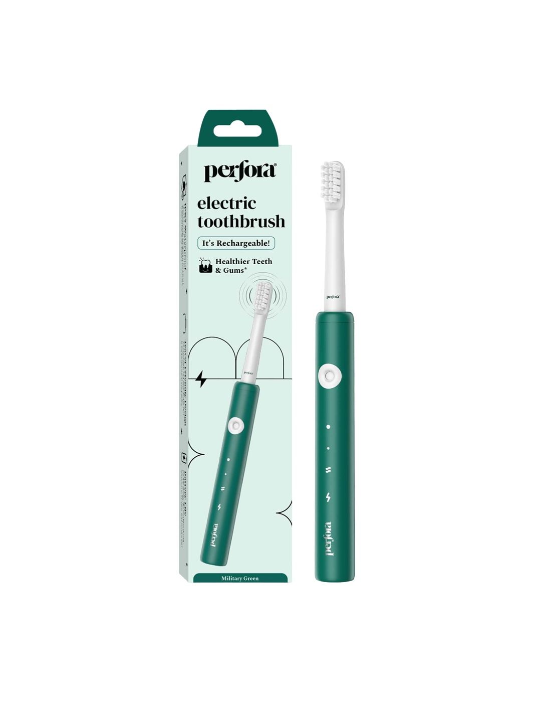 

Perfora Rechargeable Electric Toothbrush - Military Green