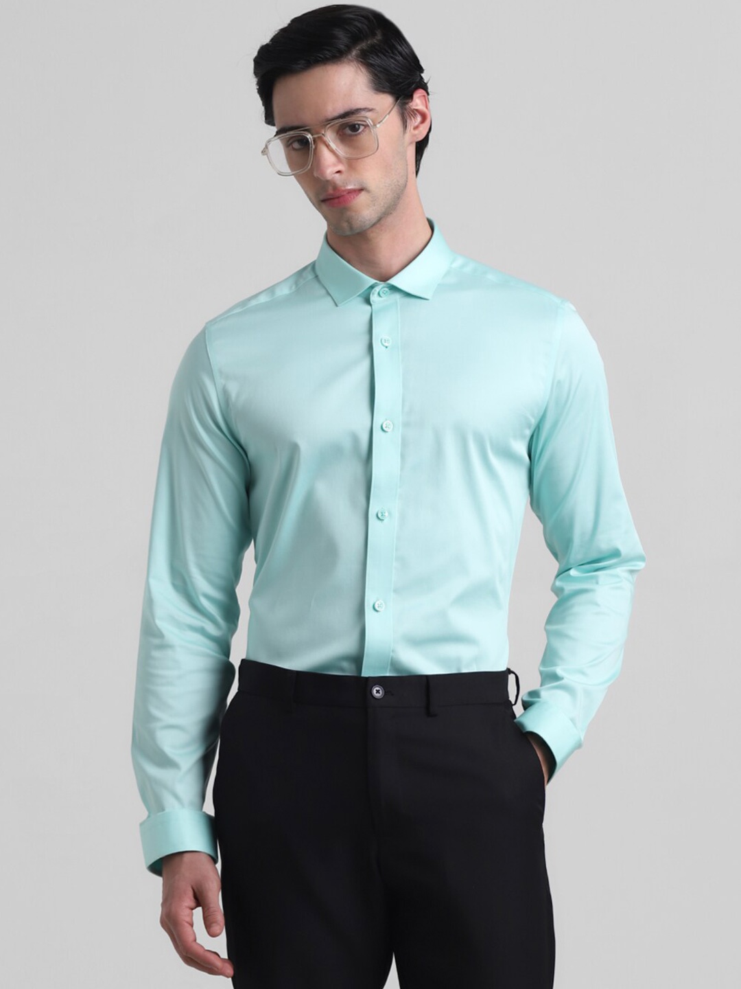 

Jack & Jones Slim Fit Spread Collar Formal Shirt, Green