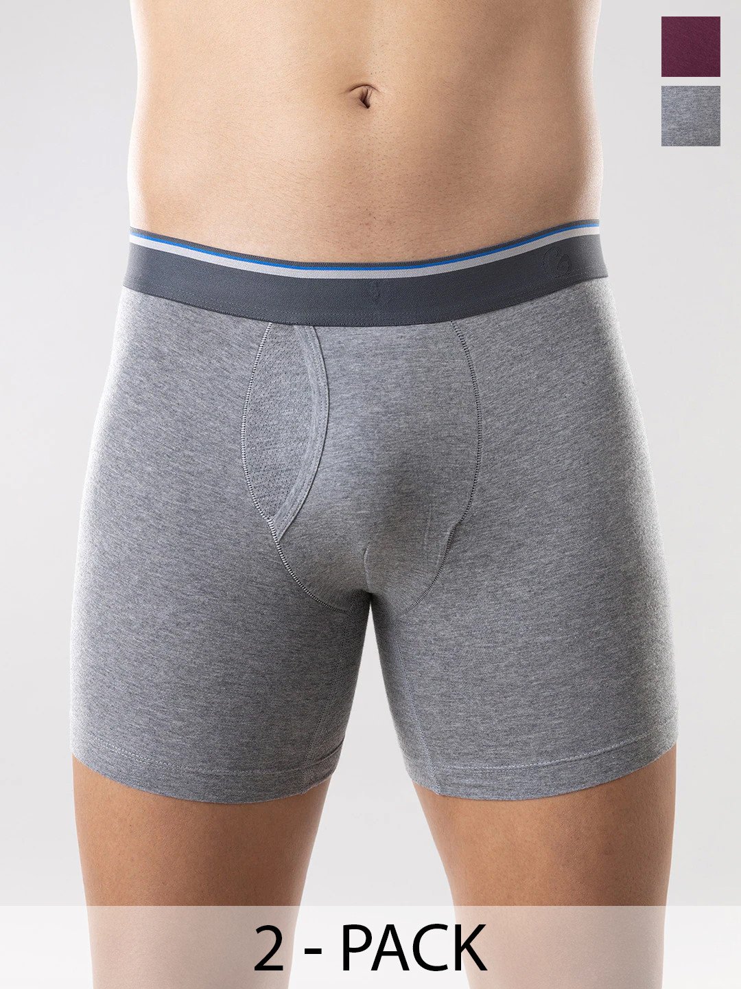 

Gloot Pack of 2 Anti-Odour Cotton Trunks, Grey